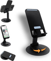 Standaard periferico per ufficio, 360° girevole, regolabile in altezza, antiscivolo, trasportabile, compatibile con più dispositivi, Adatto per iPhone (nero)
