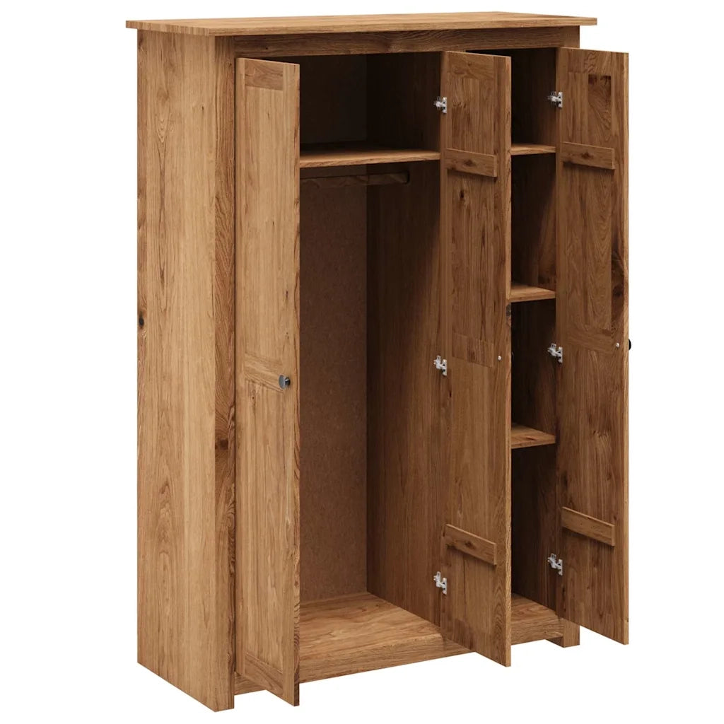 Armadio a 3 Ante 118x50x171,5cm Legno di Pino Panama Range 282661