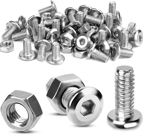 Set di viti e viti a testa piatta in acciaio inossidabile da 60 pezzi, M5 x 16mm.
