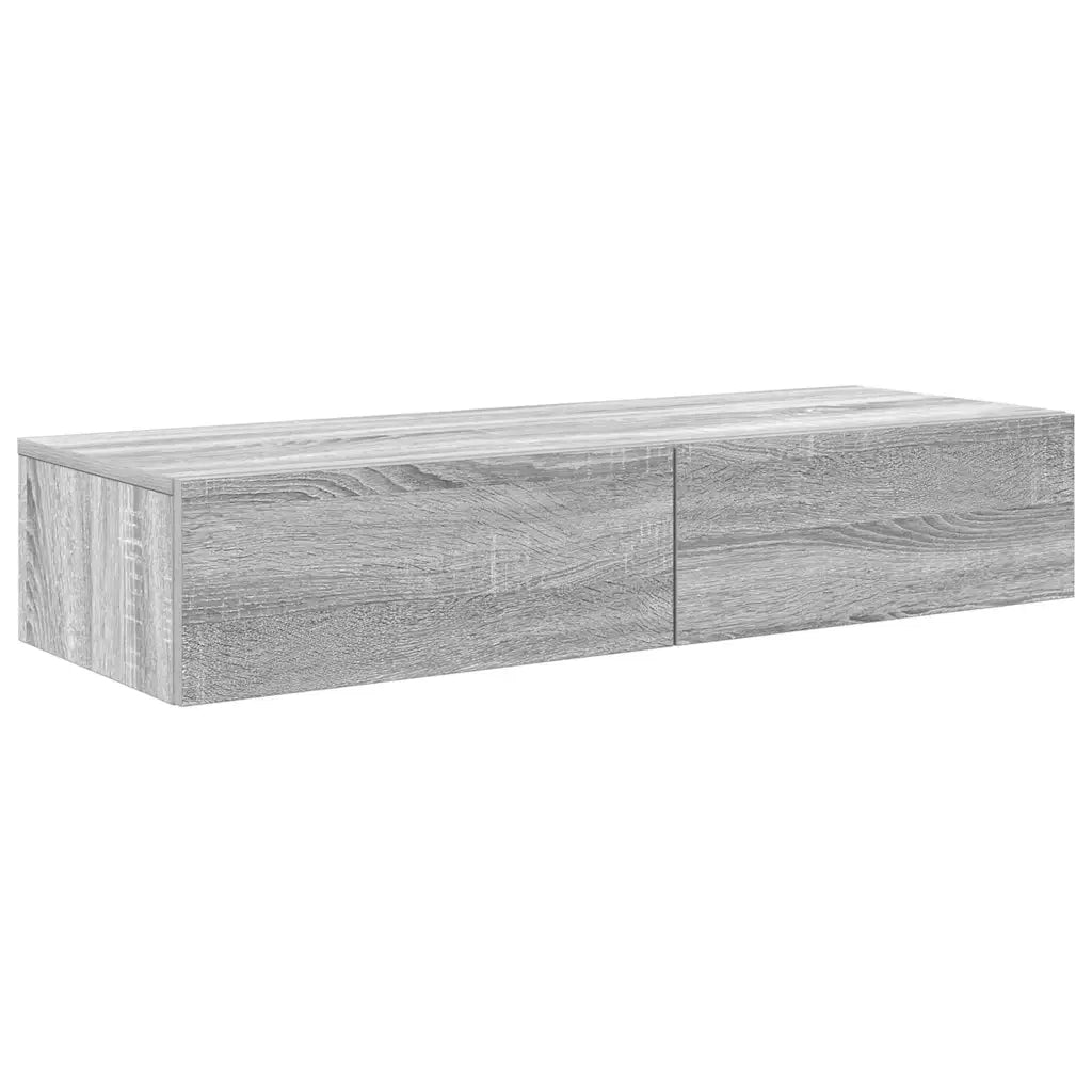 vidaXL Scaffale a Parete con Cassetti Grigio 100x36x19cm in Truciolato