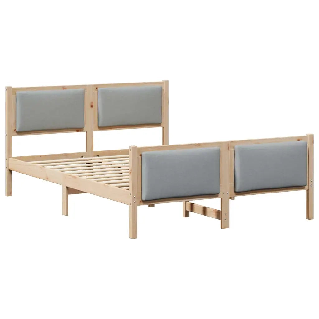 Struttura del letto Grigio chiaro 135 x 190 cm Tessuto