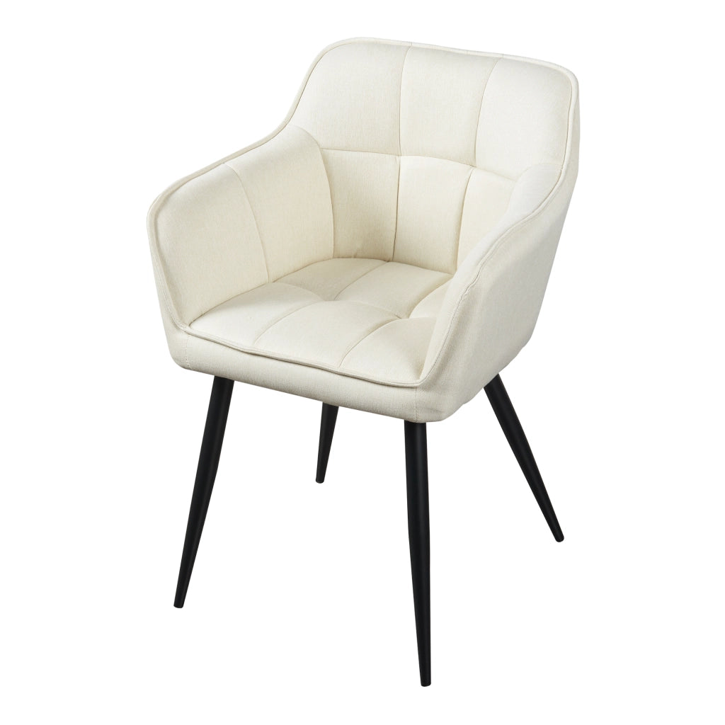 Set di 2 Sedie per Sala Pranzo Birmingham in Tessuto Beige [en.casa]