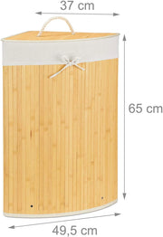 Cesto portabiancheria pieghevole con sacco triangolare 65 cm bambù naturale 13_0001902_8