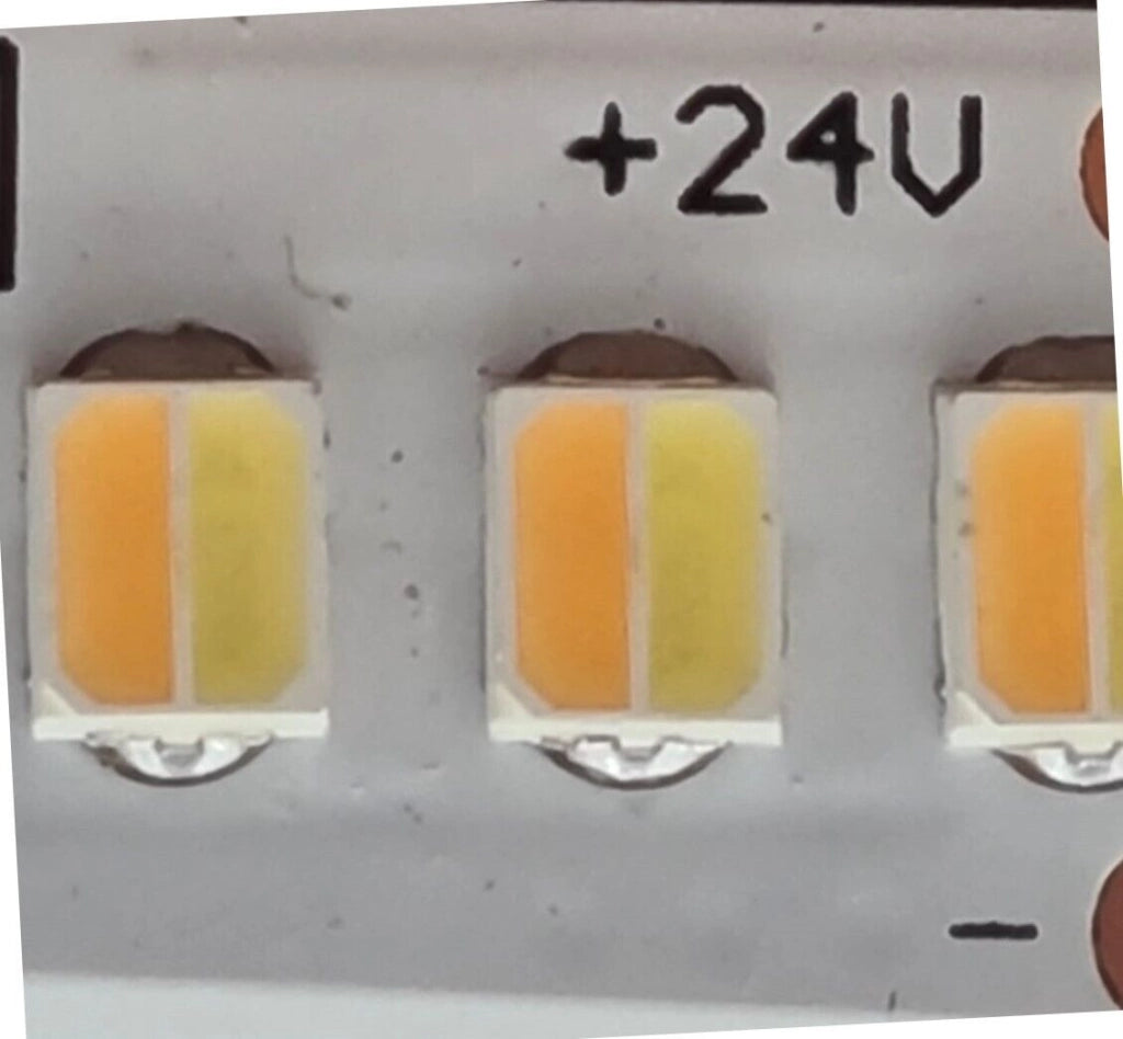 STRISCIA LED CCT 24V 15W\MT CAMBIA 3 TONALITA LUCE BIANCA 3000 4000 6500 238 LED\MT CON TELECOMANDO DIMMERABILE