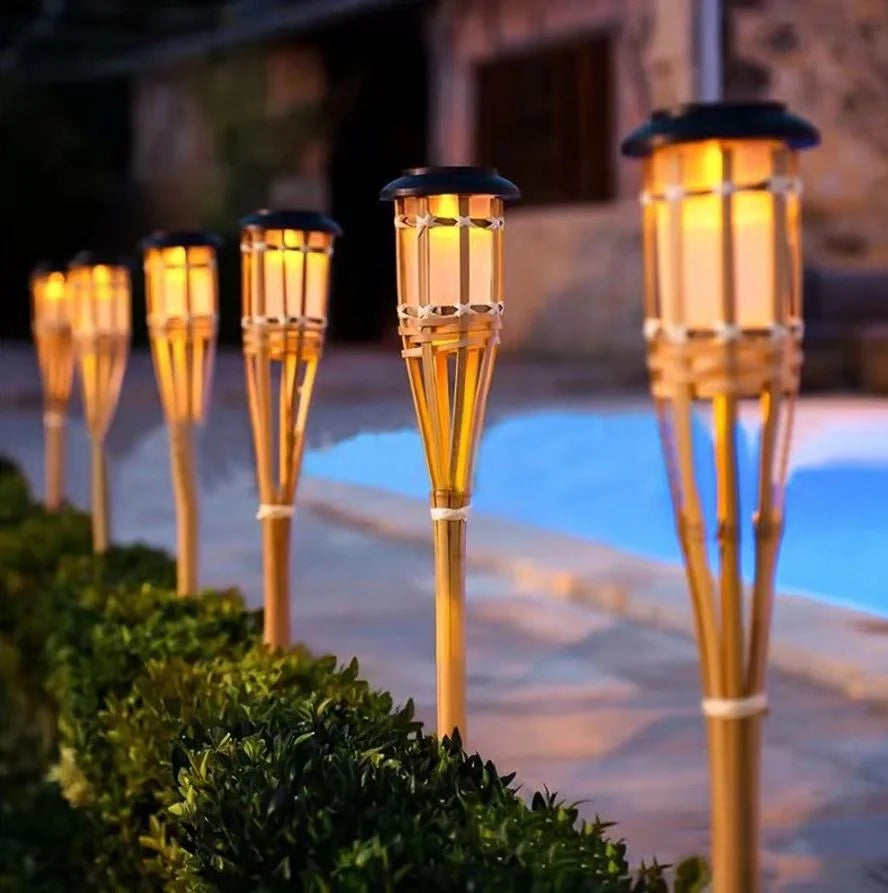 LAMPADA LED BAMBOO FLAME SOLARE 120CM