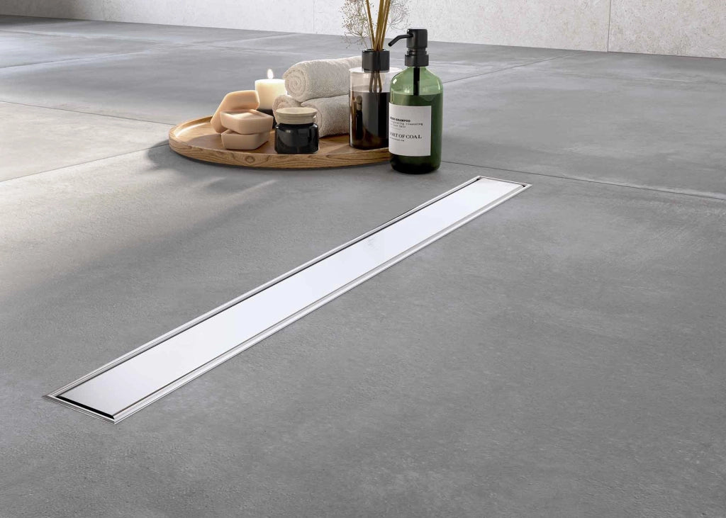Canalina Doccia con Sifone GRAVITAZIONALE e profilo INOX - 50 cm