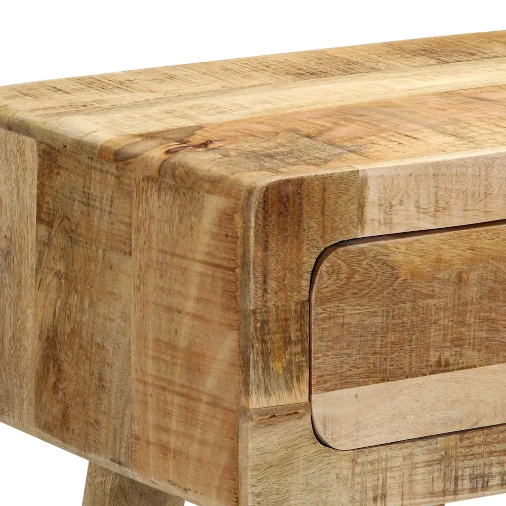 Tavolo Consolle 90x32x75 cm in Legno Massello di Mango Grezzo
