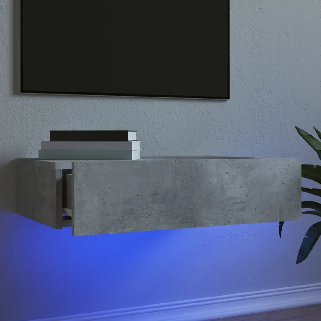 Mobile Porta TV con Luci LED-Mobile per TV-Credenza TV Grigio Cemento 60x35x15,5 cm