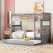 Letto a castello ULEVR 90x200 cm con letto estraibile 90x190 cm, scala laterale, grigio