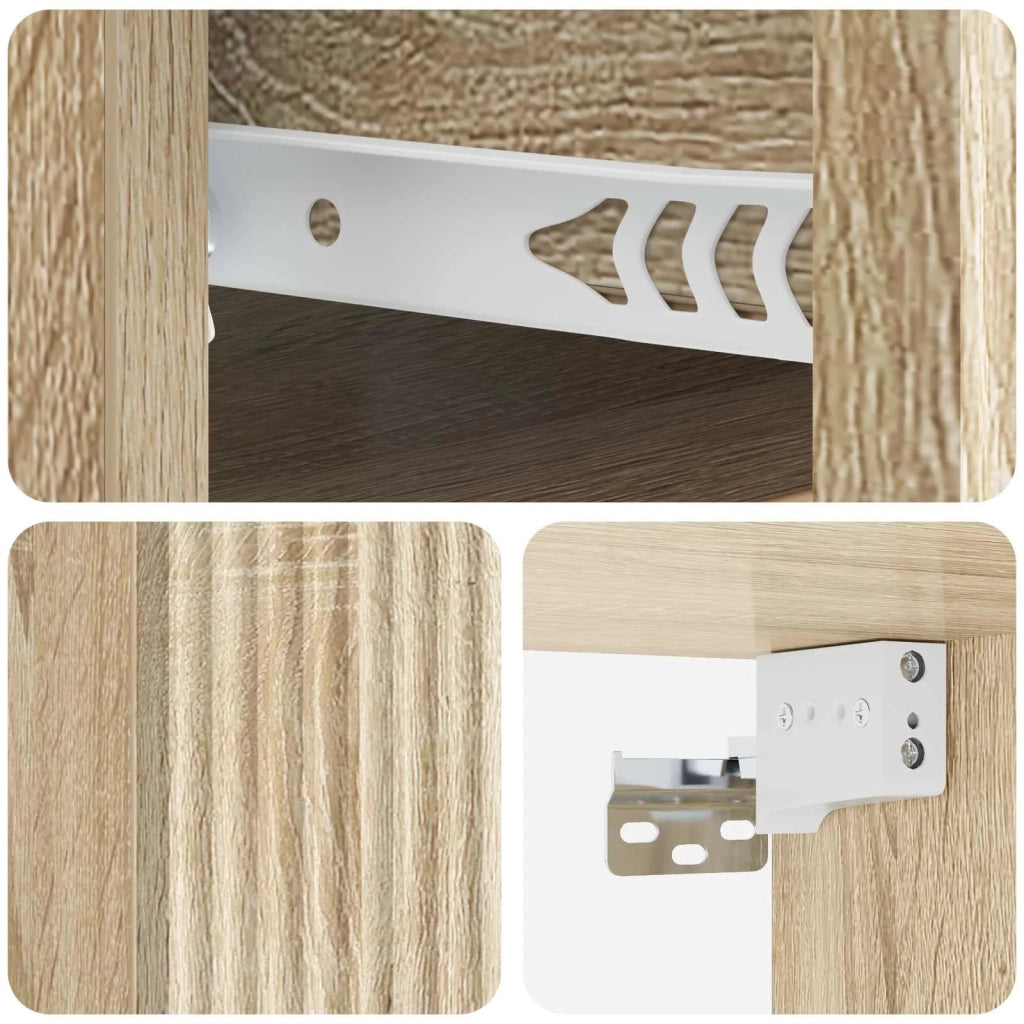 Mobiletto da notte a muro Rovere Sonoma 33 x 34,5 x 20 cm