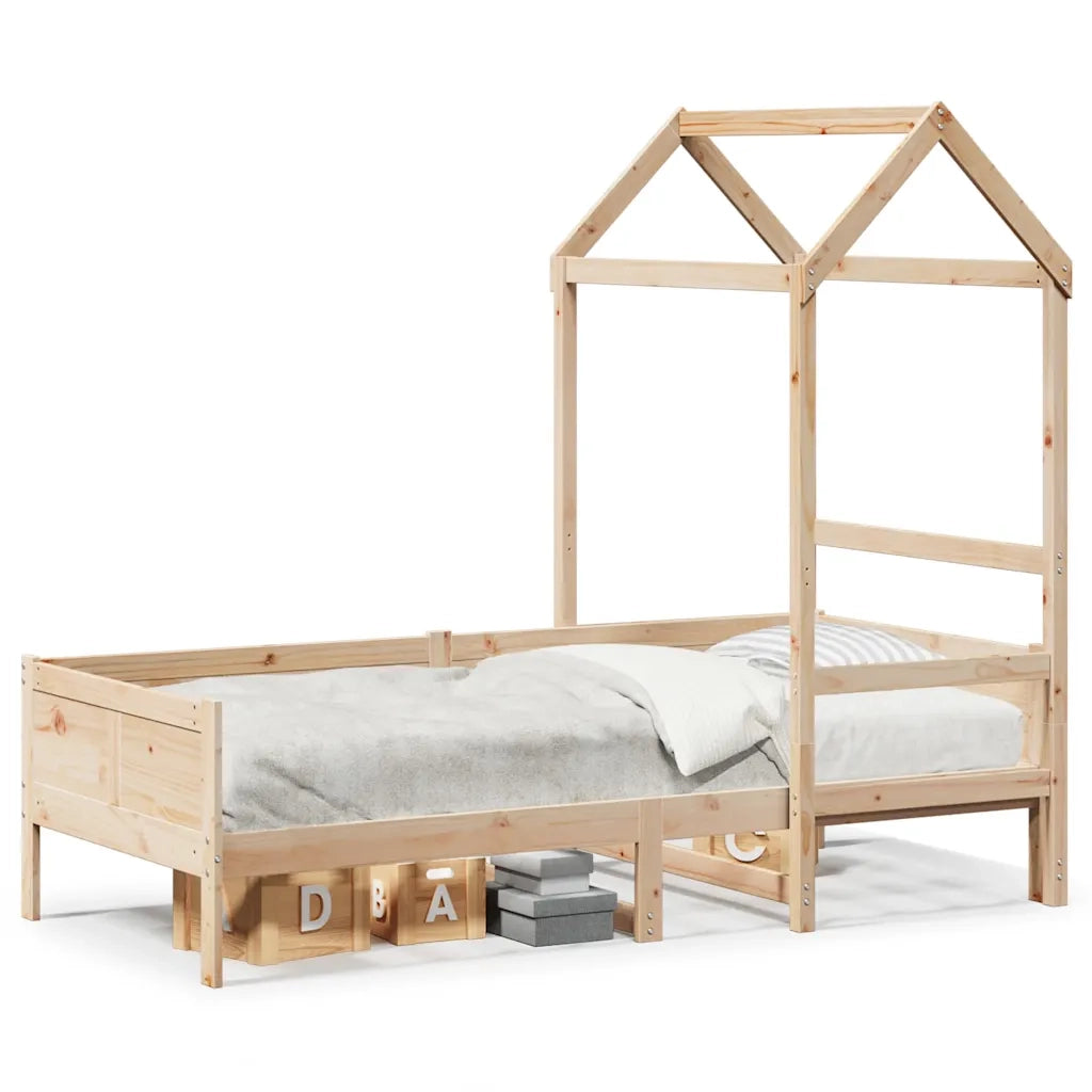 Letto singolo | Letto per adulti | Dormeuse con Tetto 80x200 cm in Legno Massello di Pino