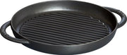 Grillpan in ghisa - adatto a tutte le fonti di calore - 1 pezzo - nero - 26 cm