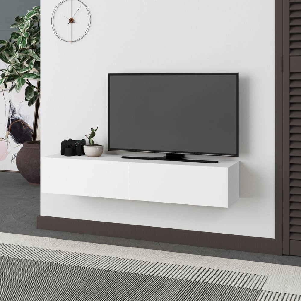Mobile porta TV sospeso ante a ribalta Francy colore bianco 135 cm