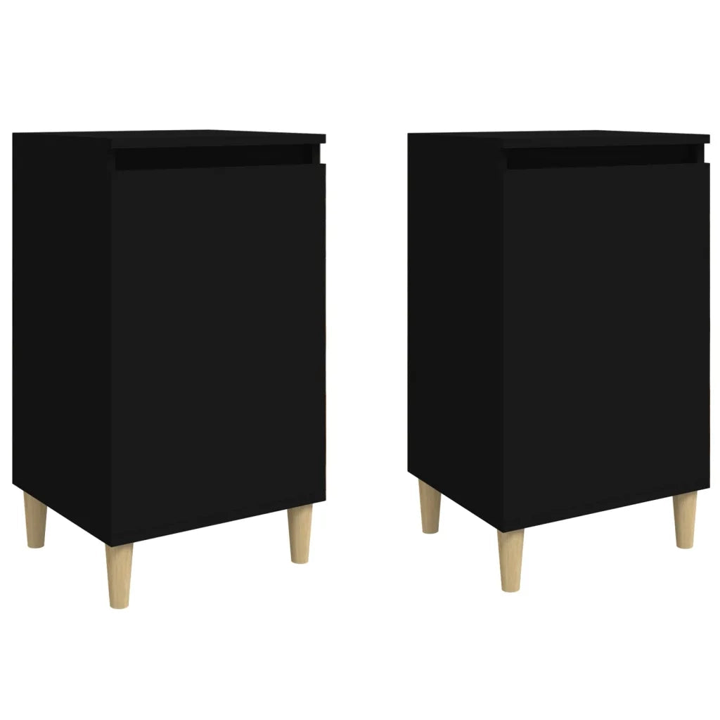 Comodini 2 pz-Set di 2 Tavolino da notte Neri 40x35x70 cm in Legno Multistrato