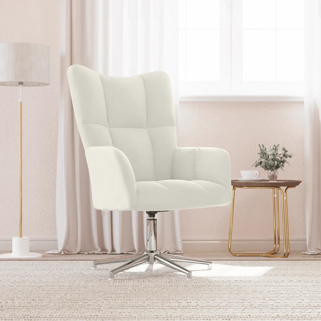 vidaXL Sedia Relax Bianco Crema Velluto