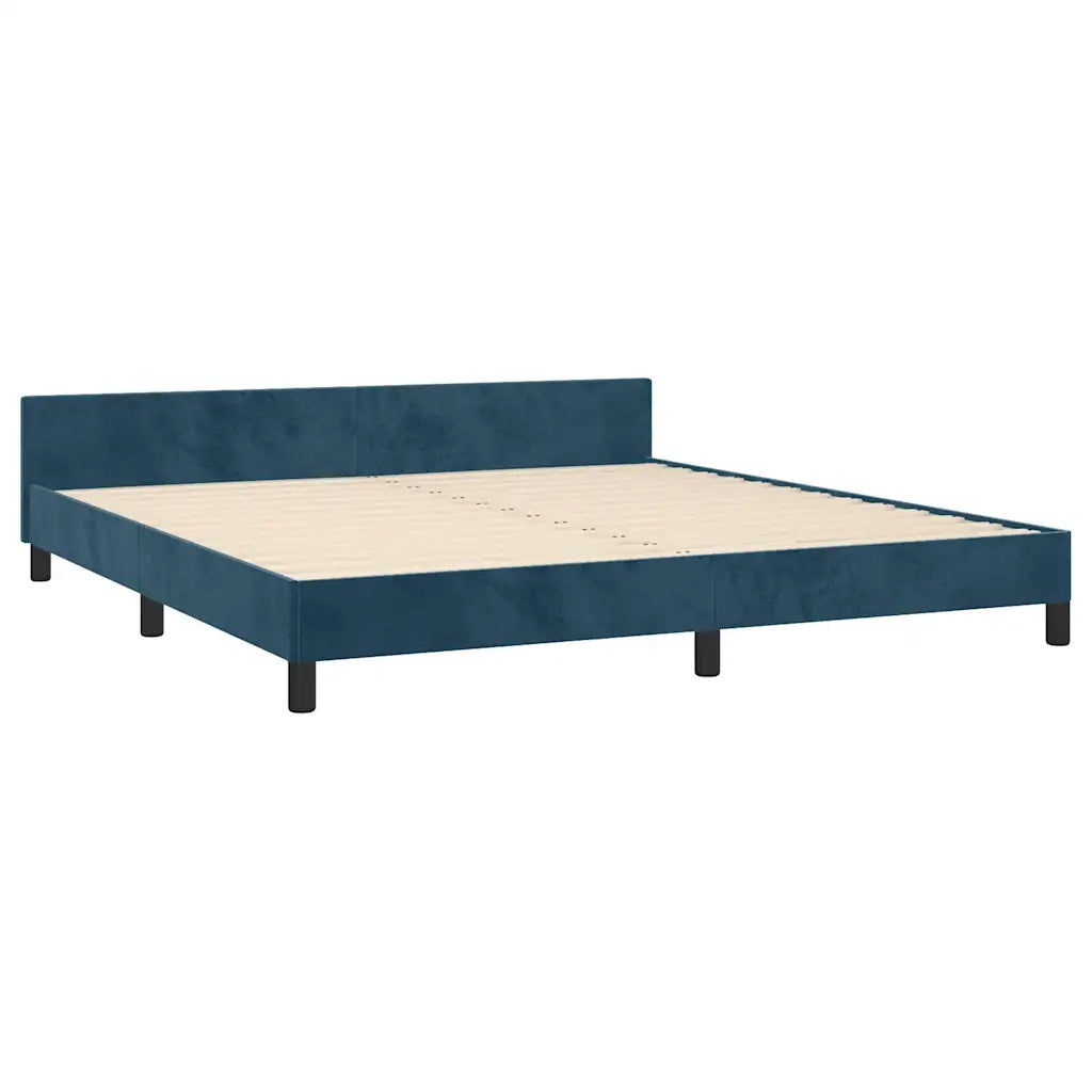 Giroletto senza Materasso-Struttura Letto Blu Scuro 160x200 cm in Velluto 820663