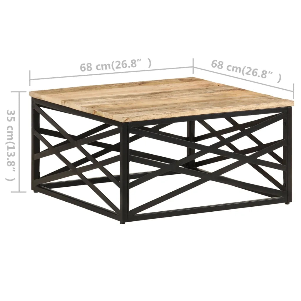Tavolino da Salotto 68x68x35 cm in Legno Massello di Mango 287364