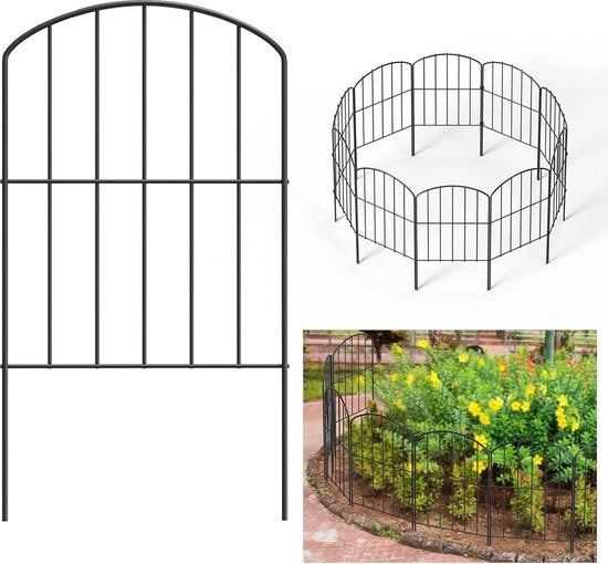 Set Completo per Recinzione Giardino Decorativa - 20 Viti di Attacco - Giardino degli Erbaci e Laghetto - 60 x 32 cm