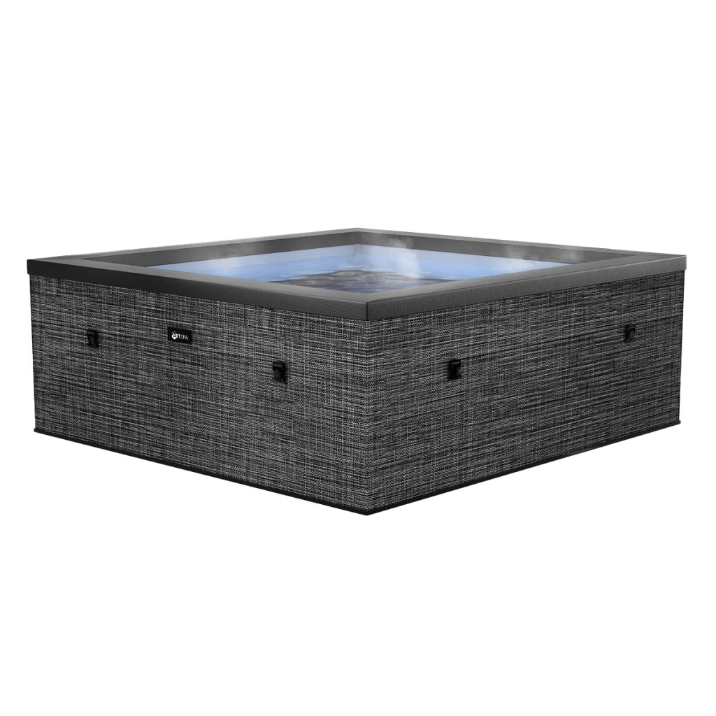 Piscina Spa Vasca Semi-Rigida 180x180x70 cm 6 Posti Riscaldamento Integrato Struttura in Schiuma NetSpa Celestia Grigio