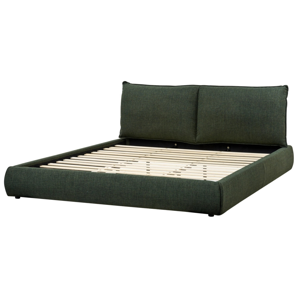 Letto matrimoniale imbottito in tessuto verde scuro 180 x 200 cm stile classico camera da letto