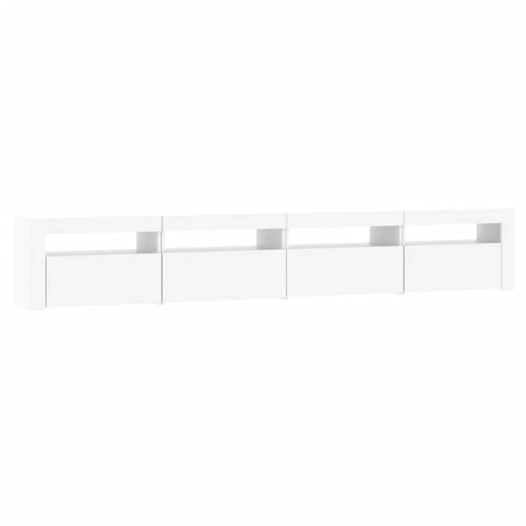 Mobile TV multimediale scaffale TV credenza mobile TV sala da pranzo soggiorno camera da letto con luci LED 240 x 35 x 40 cm bianco 02_0026564