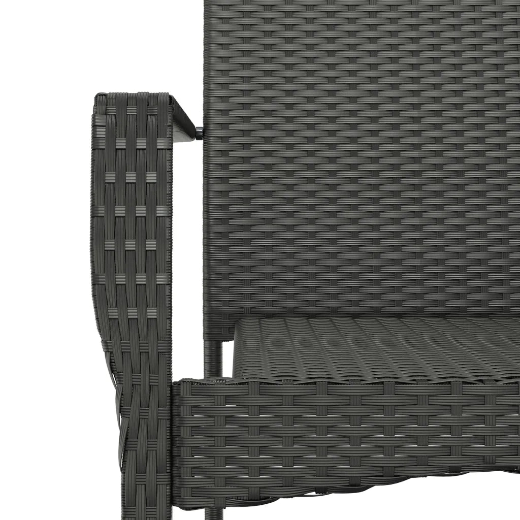 Set da Pranzo da Giardino 9 pz con Cuscini Nero in Polyrattan 3157968