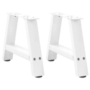 Gambe per Tavolino da CaffÃ¨ a Forma di A 2 pz Bianche 40x(30-31) cm Acciaio