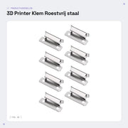 Clip di Stampante 3D - 8 Pezzi - Acciaio Inossidabile - Clip del Letto - Piattaforma in Vetro - Fissaggio Solido - Facile da Utilizzare - Clip del Letto 

 Specifiche tecniche: 
 - Materiale: Acciaio Inossidabile
 - Quantità: 8 pezzi