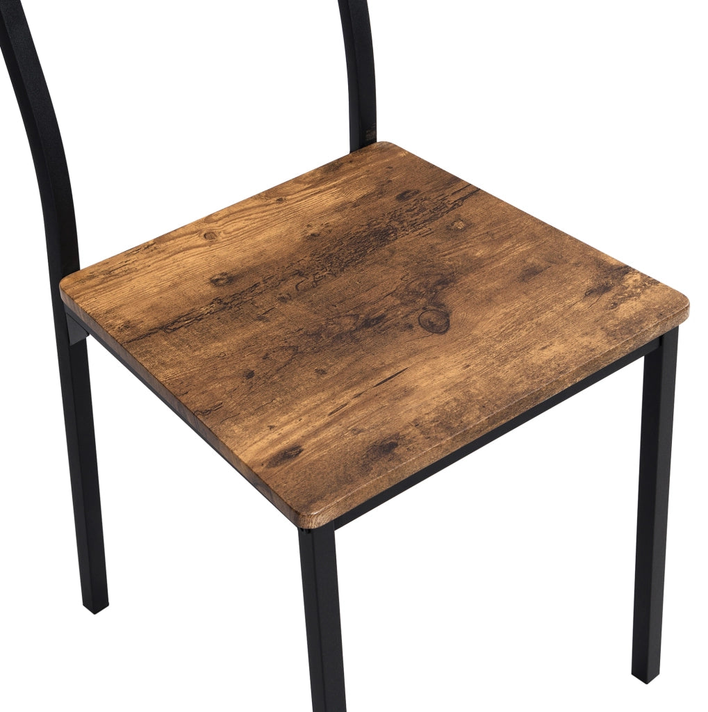 TAVOLO da pranzo Set 6 pezzi Marrone MDF e acciaio stile industriale