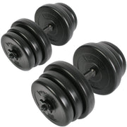 Trade Shop - Set Di Manubri Componibili Con Bilanciere Fitness Palestra Dumbbell Perfect Curl -