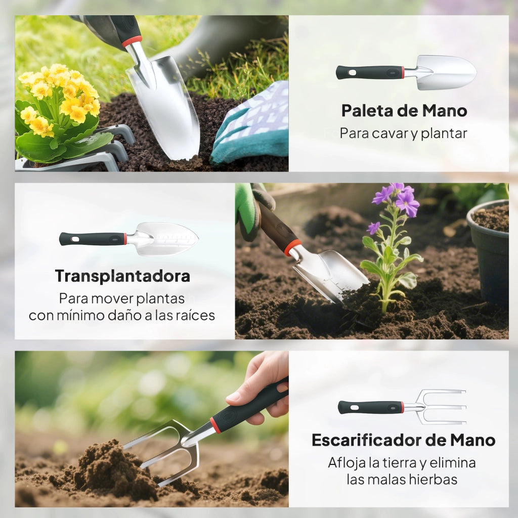 Set Giardinaggio ¨C Zephmum ¨C 9 Pezzi Alluminio con Tijeras de Podar