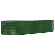 Fioriere | Cassetta per fiori | Letto Giardino Acciaio Zincato 322x100x68 cm Verde