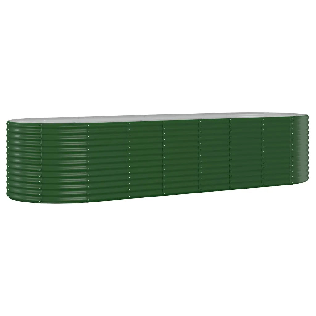 Fioriere | Cassetta per fiori | Letto Giardino Acciaio Zincato 322x100x68 cm Verde