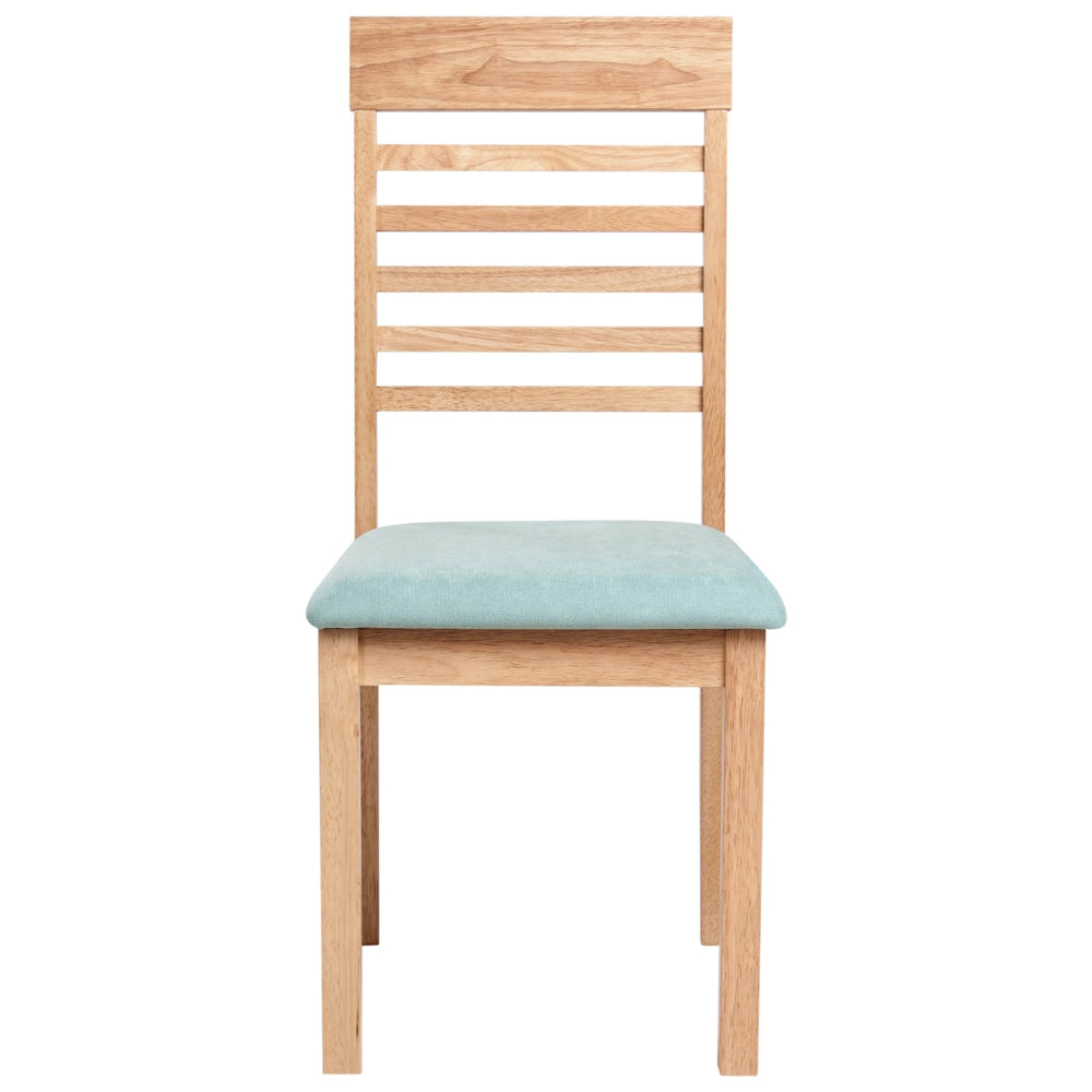 Set di 2 sedie da pranzo imbottite in legno di gomma poliestere marrone chiaro e verde menta Stile tradizionale