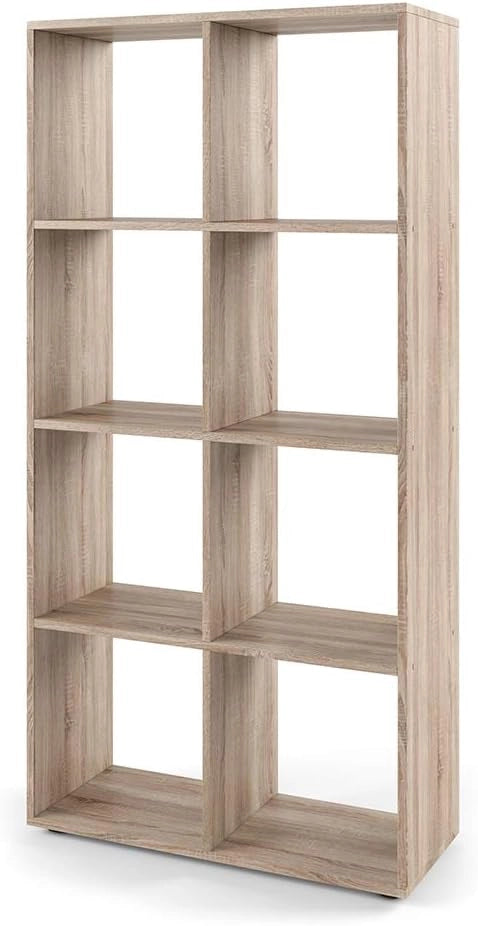 Scaffale Scutum, Rovere bianco/dorato, 143 x 72 cm, per l’utilizzo come divisorio o come libreria aperta