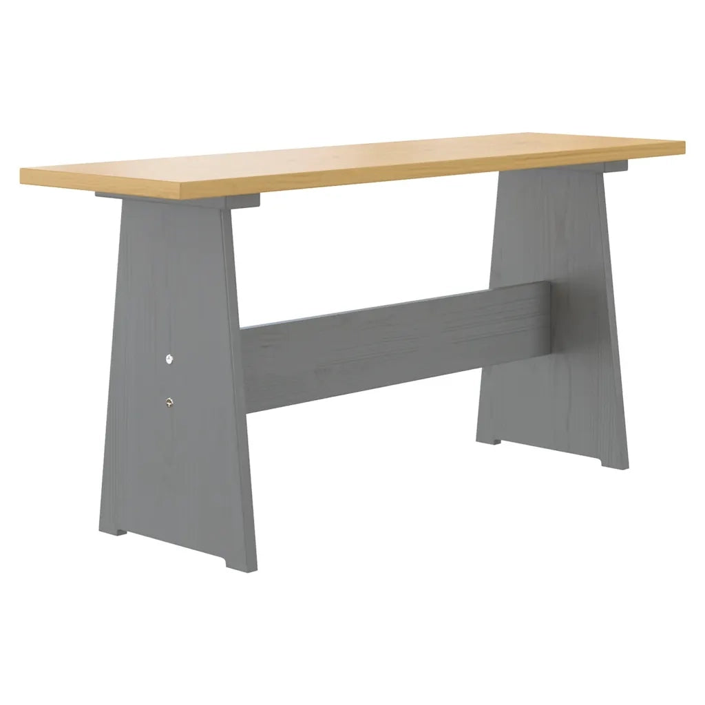 Tavolo da Pranzo con Panca REINE Pino Marrone ambra e Grigio 327252