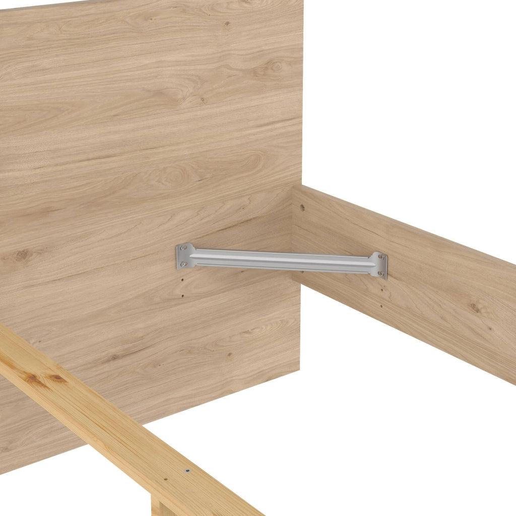 Letto piazza e mezza Gustava, Sommier per camera da letto, Giroletto per stanza, Struttura porta materasso, 197x146 h80 cm, Rovere