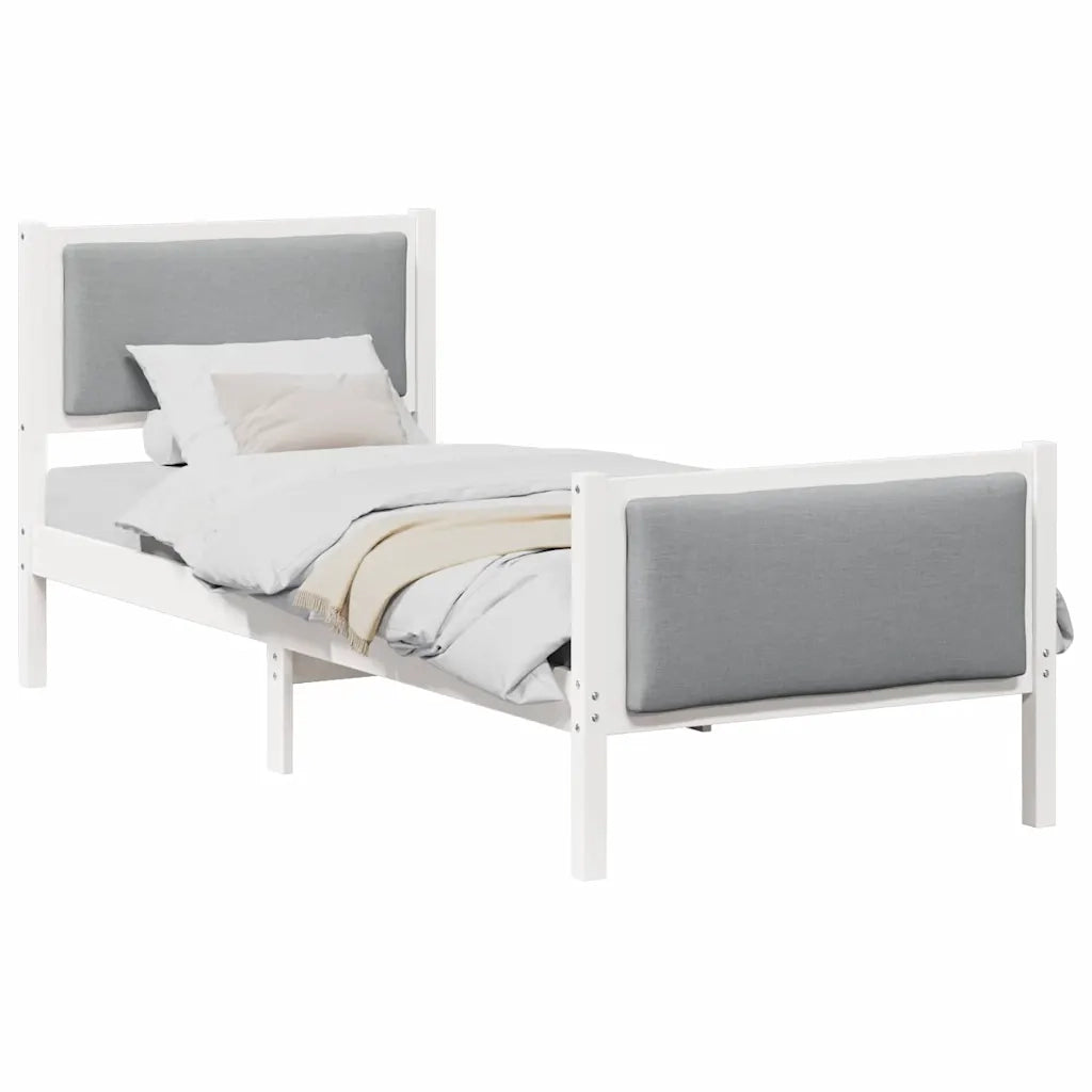 Struttura del letto Grigio chiaro 80 x 200 cm Tessuto