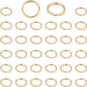 100 pezzi di anelli di acciaio inossidabile a 12 mm - doppie spirali - dorati - catenine per chiavi