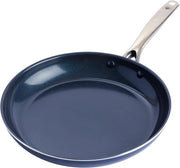 Pentola per biscotti con ceramica rinforzata con diamante - antiscivolo - PFAS libero - 30 cm - Blu