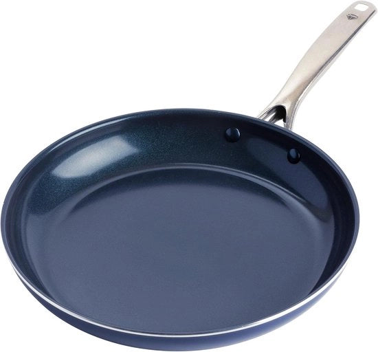 Pentola per biscotti con ceramica rinforzata con diamante - antiscivolo - PFAS libero - 30 cm - Blu