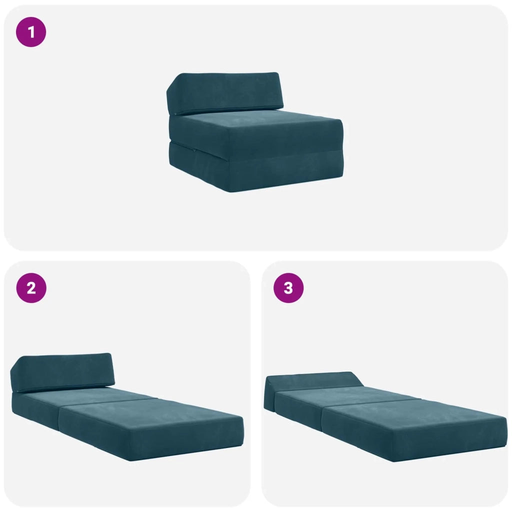 Divano Letto Pieghevole Blu 60 x 70 x 41 cm Tessuto