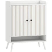 Scarpiera Ingresso con Ripiani Regolabili Compartimento Aperto per 15 Paia di Scarpe 75x35x97 cm Bianco