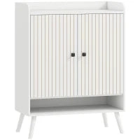 Scarpiera Ingresso con Ripiani Regolabili Compartimento Aperto per 15 Paia di Scarpe 75x35x97 cm Bianco