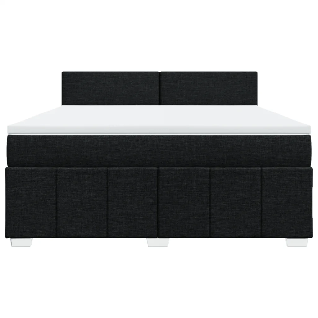 Giroletto a Molle con Materasso Nero 180x200 cm in Tessuto