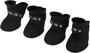 Set di 4 scarpe per cani antiscivolo impermeabili in silicone (M nero)