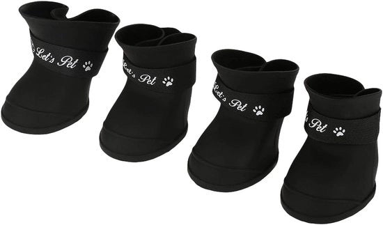 Set di 4 scarpe per cani antiscivolo impermeabili in silicone (M nero)