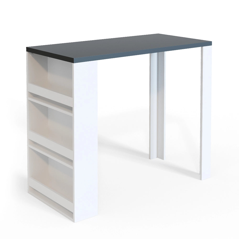 Vicco Tavolo da bar Bianco 57 x 117 cm con 3 scomparti