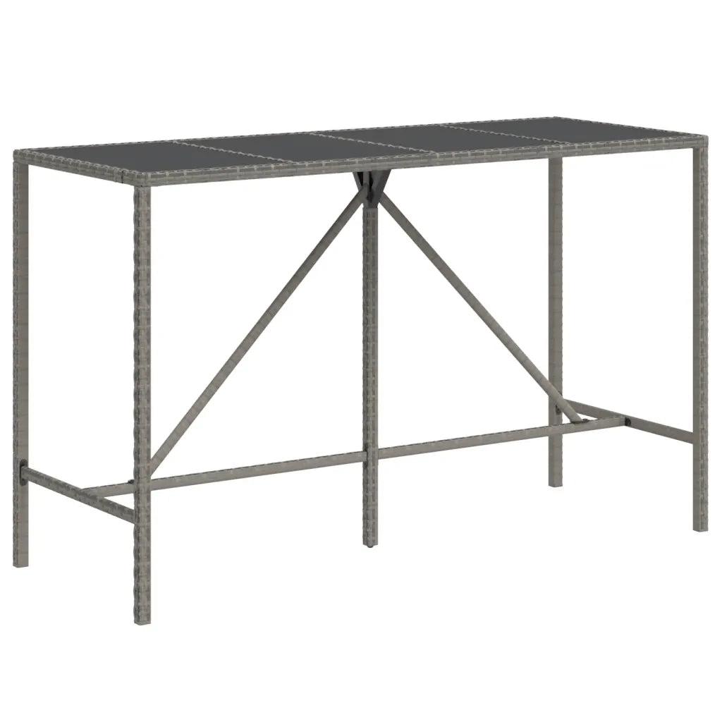 Set Bar da Giardino 9 pz con Cuscini in Polyrattan Grigio 3261475