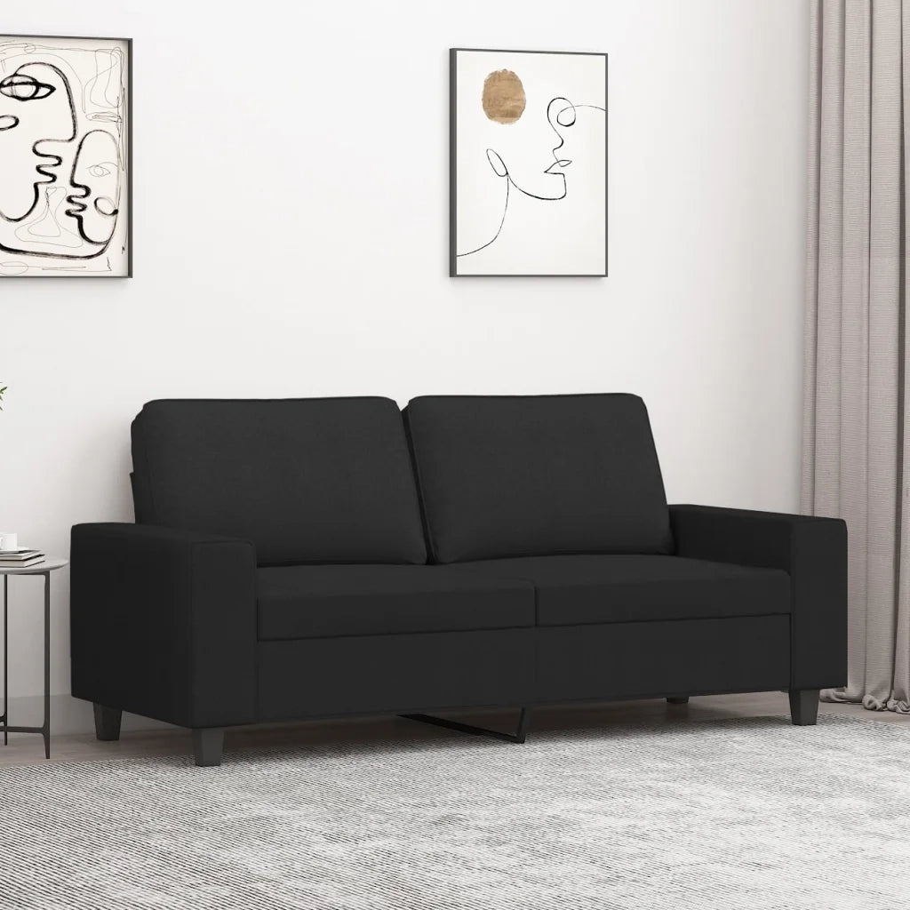Divano a 2 Posti Nero 120 cm in Tessuto 359395